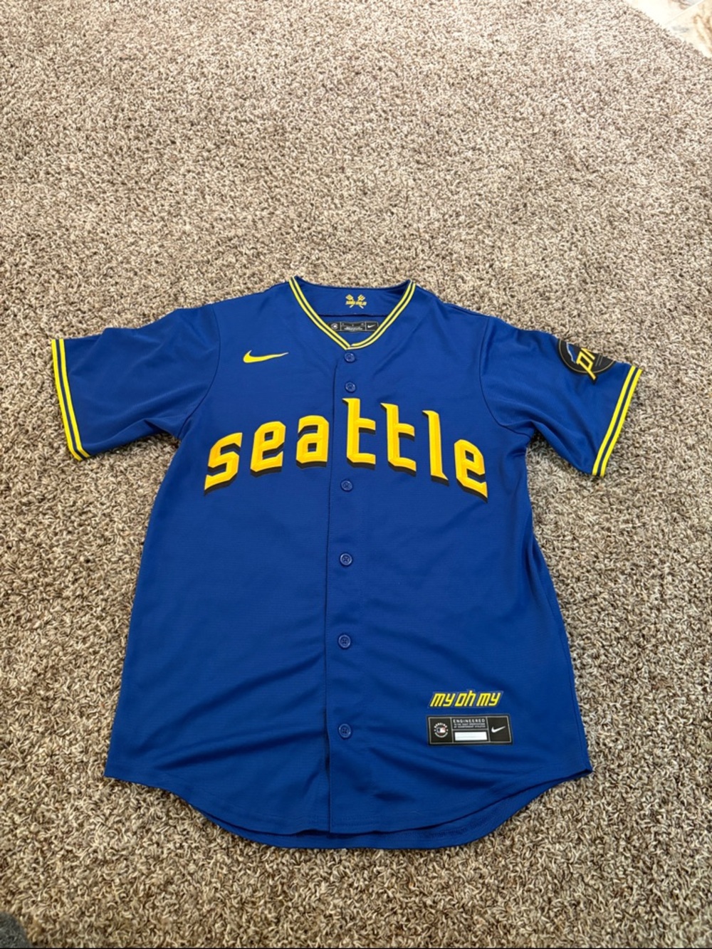 Nike Royal Blue & Yellow Seattle Mariners Ty France City Connect Jersey Adult Sm